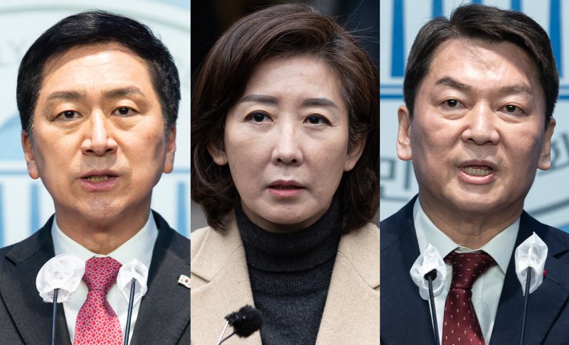 (왼쪽부터) 김기현 의원, 나경원 전 의원, 안철수 의원. ⓒ News1 &#x2F;사진&#x3D;뉴스1