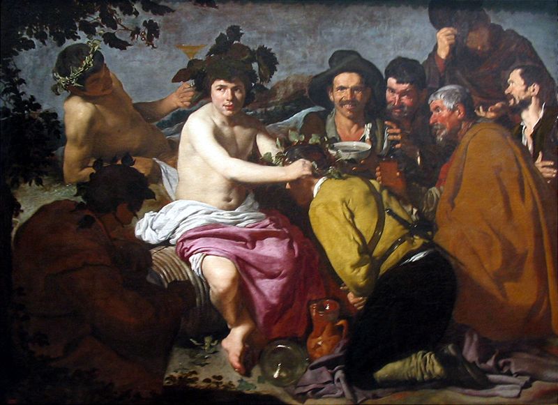 디에고 벨라스케스가 그린 &#39;바쿠스의 승리&#39;.(1625*225, 유화, 1629, 프라도 미술관)
