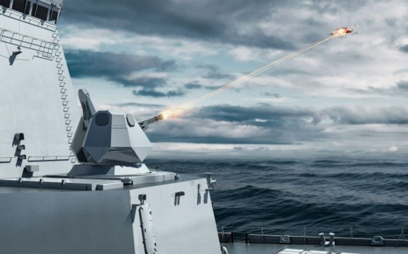 CIWS-Ⅱ 발사 모형. SGE-30 골키퍼처럼 GAU-8 30mm 기관포를 사용하는 CIWS를 국산 개발하는 것을 목표로 하는 사업이다.사진=LIG넥스원 제공