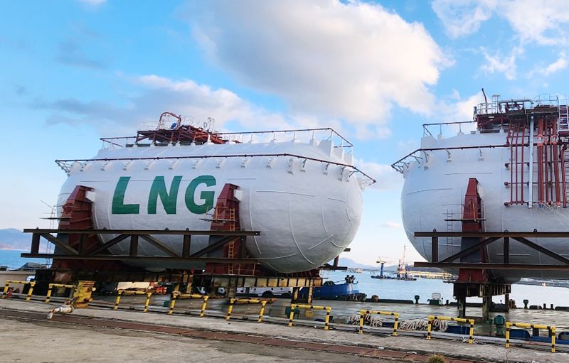동성화인텍의 LNG 연료탱크. 동성화인텍 제공