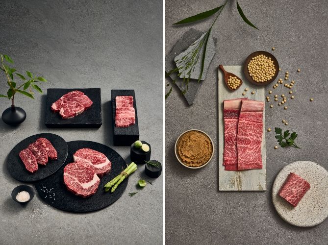 명월관 명품한우세트(왼쪽)과 명월관 장향갈비. 워커힐호텔 제공