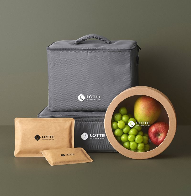 롯데백화점이 축·수산 명절 선물세트 신선도 유지를 위해 제공하는 명절 보랭가방을 회수하면 포인트를 지급하는 프로그램을 진행한다. 사진은 롯데백화점 보랭백. 롯데백화점 제공