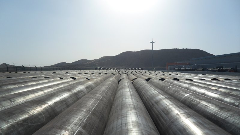 SeAH Steel UAE 공장 야적장에 보관중인 API 송유관. 사진&#x3D;뉴시스