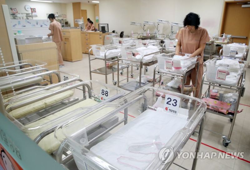 사진은 기사와 무관함. 서울의 한 산부인과 전문병원의 신생아실. 사진=연합뉴스