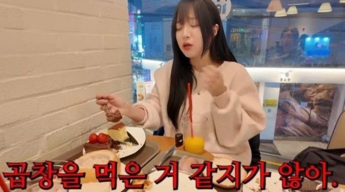 먹방 유튜버 쯔양이 하루 동안 먹은 음식들을 브이로그를 통해 공개했다. 사진 유튜브 캡처