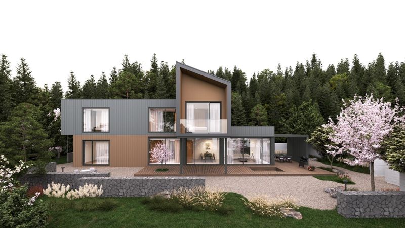 모듈러 건축브랜드 ‘미노(MINO)'의 리조트 빌라 투시도. <span id='_stock_code_037440' data-stockcode='037440'>희림</span> 제공