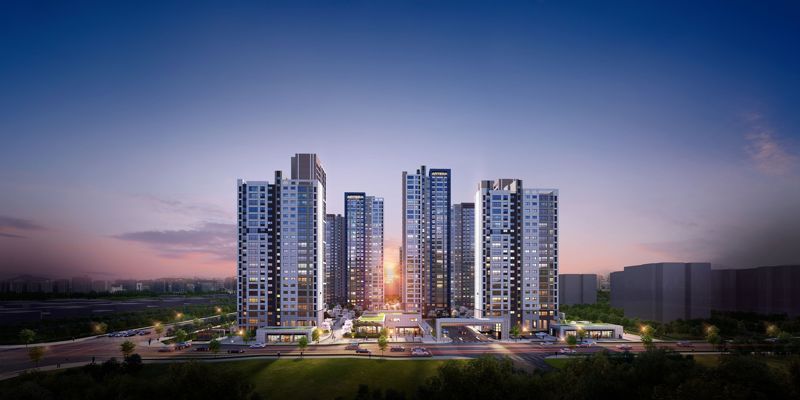 경기 고양시 '고양 장항 아테라' 투시도. <span id='_stock_code_002990' data-stockcode='002990'>금호건설</span> 제공