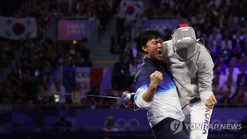 역대 최초의 펜싱 2관왕 오상욱의 포효 &#x2F; 사진 &#x3D; 연합뉴스 