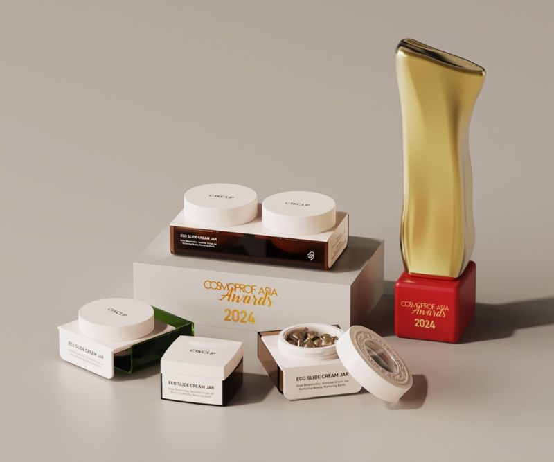 2024코스모프로프-코스모팩 아시아 어워드에서 수상한 <span id='_stock_code_260930' data-stockcode='260930'>씨티케이</span>의 Eco Slide Jar. 씨티케이 제공 