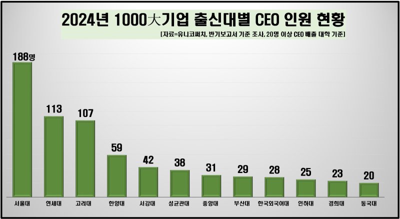 대기업 CEO 열 중 셋은 <span id='_stock_code_034730' data-stockcode='034730'>SK</span>Y 출신...서울대는 