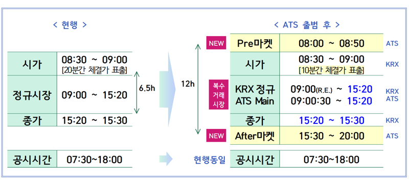 내년 대체거래소(ATS) 출범에 따른 복수시장체계 개요. 금융감독원 제공