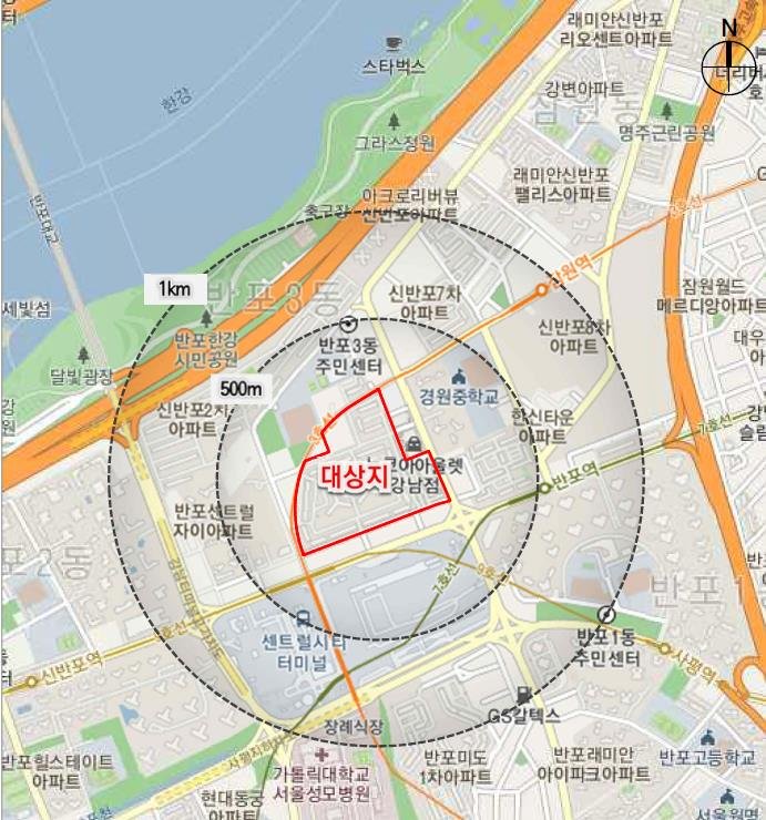 서울 서초구 신반포4차아파트 구역도. 서울시 제공