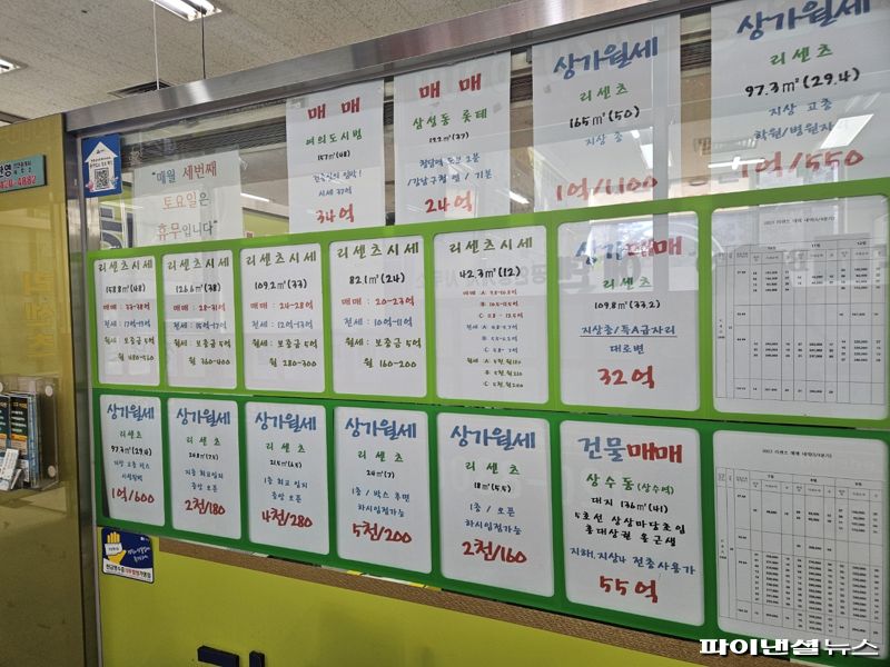 잠실 리센츠 아파트 상가 내 한 부동산. 사진=최가영 기자