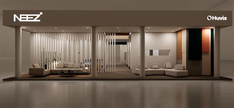 제 30회 서울디자인리빙페어에 공동 참가한 휴비스와 피앤엘의 부스 조감도. 휴비스제공