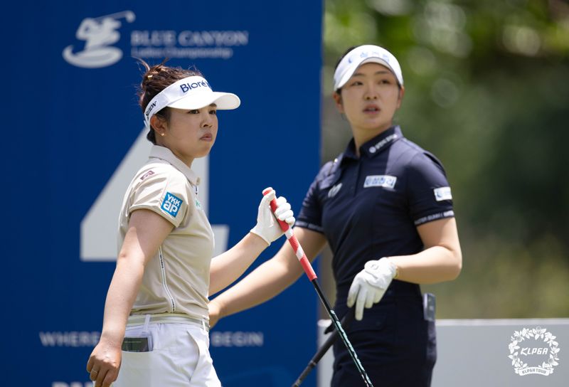 세계랭킹 14위 야마시타 미유와 유현조. KLPGA 제공