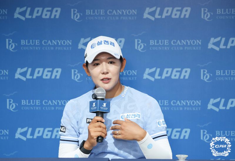 박보겸은 이번 대회를 위해 구질을 페이드에서 드로우로 바꾸며 스윙 등 여러가지를 개선했다고 밝혔다. KLPGA 제공