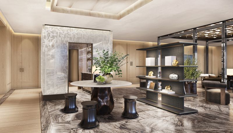 <span id='_stock_code_003490' data-stockcode='003490'>대한항공</span>의 인천국제공항 제2여객터미널 일등석 라운지 예상 이미지. 대한항공 제공