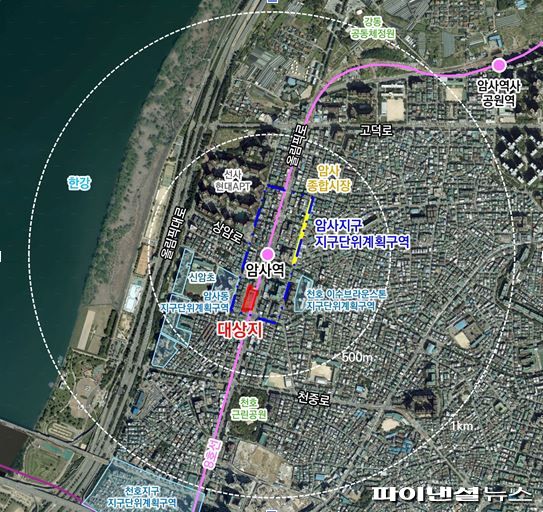 암사지구 위치도. 서울시 제공