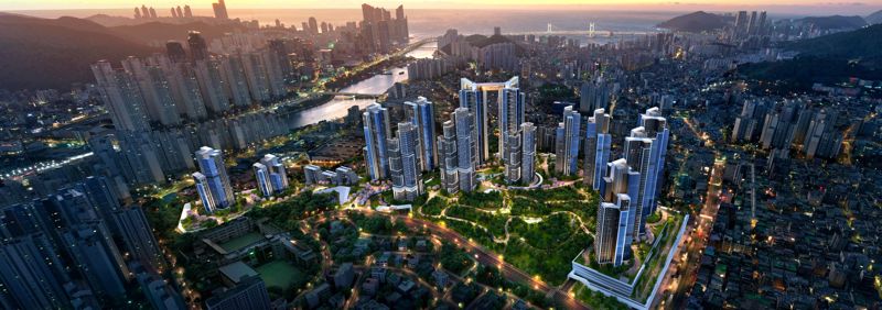 ‘부산 연산5구역’ 조감도. <span id='_stock_code_000720' data-stockcode='000720'>현대건설</span> 제공