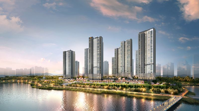충남 천안시에 공급되는 e편한세상 성성호수공원 투시도. <span id='_stock_code_375500' data-stockcode='375500'>DL이앤씨</span> 제공