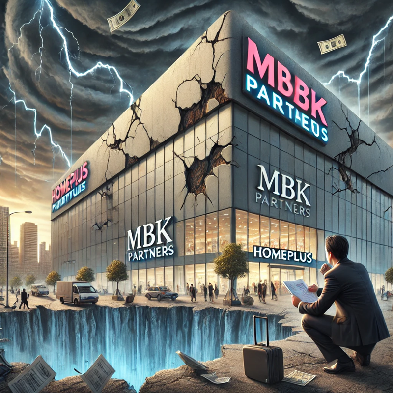 chatGPT가 생성한 MBK파트너스와 홈플러스 이미지. chatGPT 제공