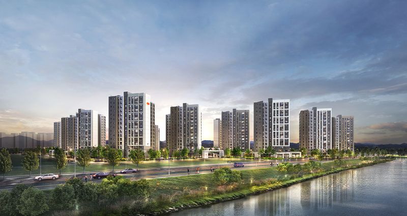 경기 부천에 공급되는 e편한세상 대장 퍼스티움 단지 투시도. <span id='_stock_code_375500' data-stockcode='375500'>DL이앤씨</span> 제공