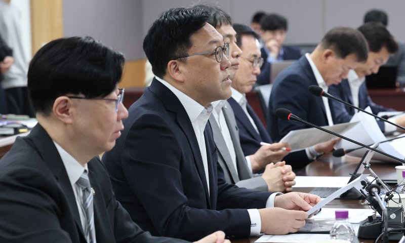 김병환 금융위윈회 위원장이 7일 오전 서울 종로구 정부서울청사에서 열린 금융상황 점검회의에서 모두발언을 하고 있다. 뉴스1화상