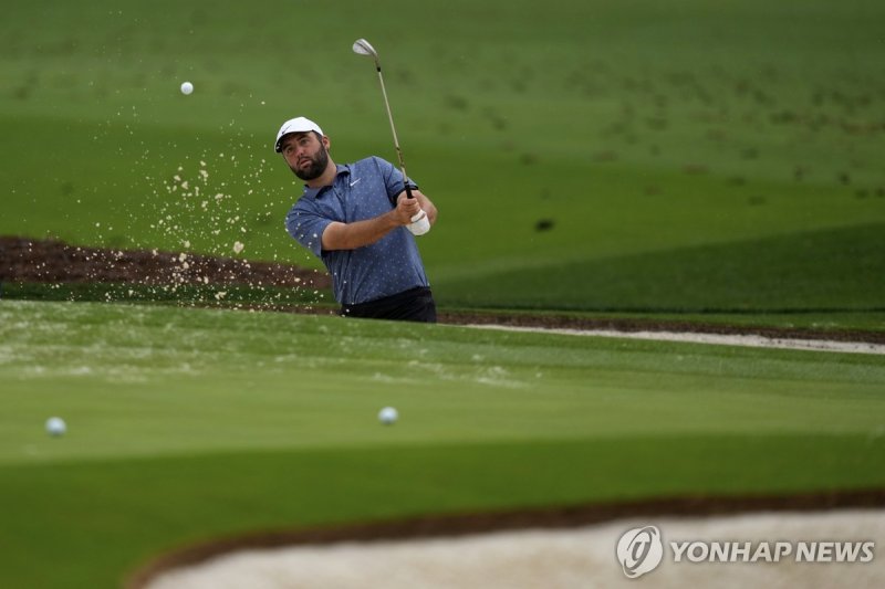 오거스타 골프클럽에서 연습 중인 셰플러. 연합뉴스