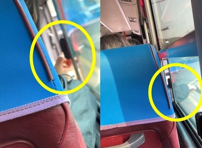 한 중국인 여성이 버스안에서 담배를 피우고 있다. 뉴스1, 인스타그램 갈무리