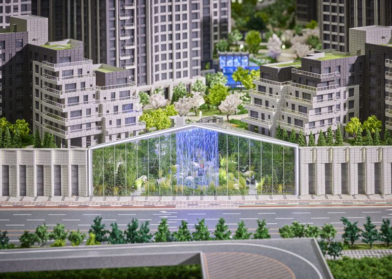 아크로 한남 홍보관 내부. <span id='_stock_code_375500' data-stockcode='375500'>DL이앤씨</span> 제공