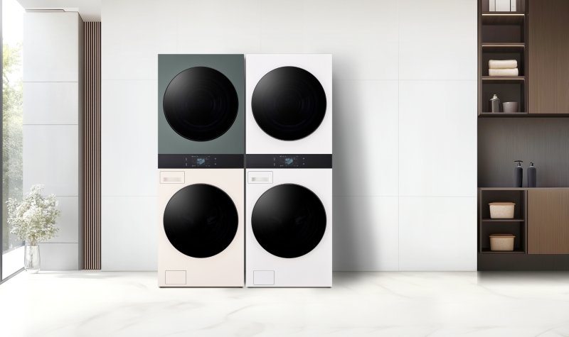 <span id='_stock_code_066570' data-stockcode='066570'>LG전자</span> 타워형 세탁건조기 워시타워. LG전자 제공