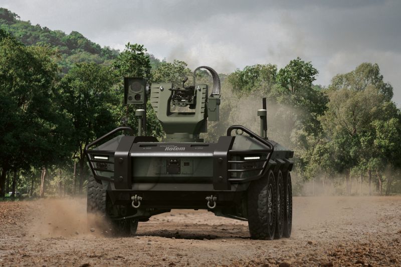 <span id='_stock_code_064350' data-stockcode='064350'>현대로템</span>이 개발한 다목적 무인차량 HR-셰르파. 현대로템 제공