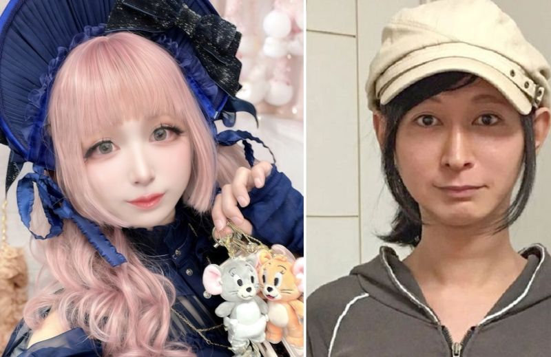 여성스러운 소녀풍 패션으로 화제가 되고 있는 40대 일본 남성. 사진=SCMP 갈무리