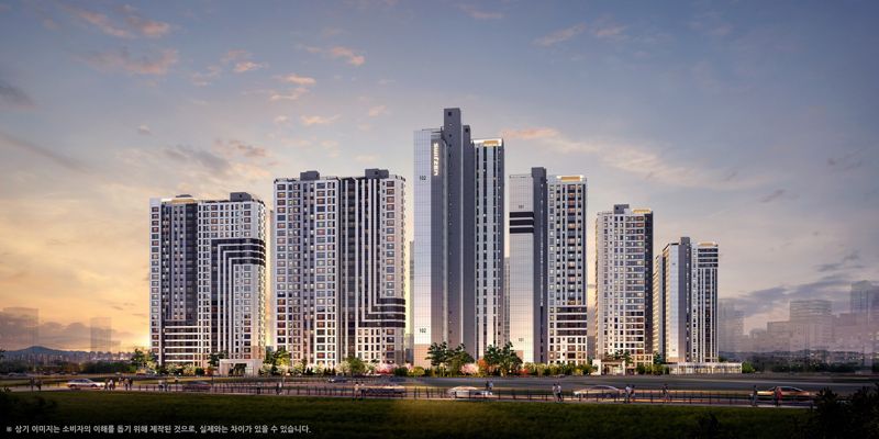 오퍼스 한강 스위첸 투시도. <span id='_stock_code_021320' data-stockcode='021320'>KCC건설</span> 제공