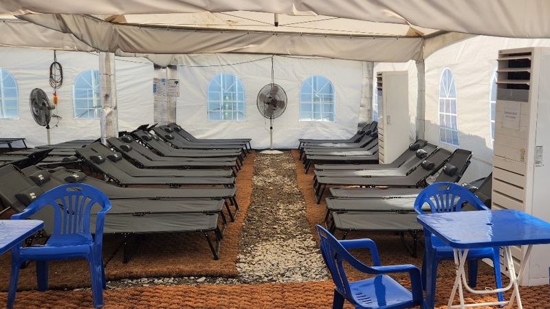 공사 현장 내 설치된 휴게 공간 모습. <span id='_stock_code_001880' data-stockcode='001880'>DL건설</span> 제공