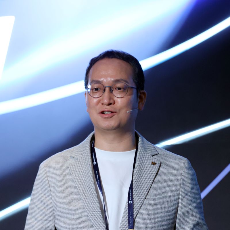 파이낸셜뉴스와 과학기술정보통신부 주최로 26일 서울 여의도 콘래드호텔에서 열린 제16회 퓨처ICT포럼에서 전승록 <span id='_stock_code_030200' data-stockcode='030200'>KT</span> 전략·사업컨설팅부문 GTM 본부장이 강연을 하고 있다. 사진=서동일 기자