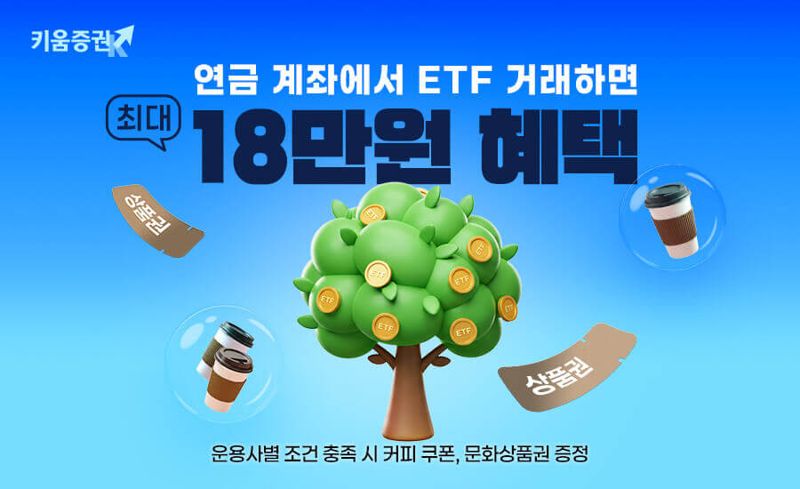 <span id='_stock_code_039490' data-stockcode='039490'>키움증권</span> ‘연금 ETF 거래하면 최대 18만원 혜택’ 이벤트 개요. 키움증권 제공