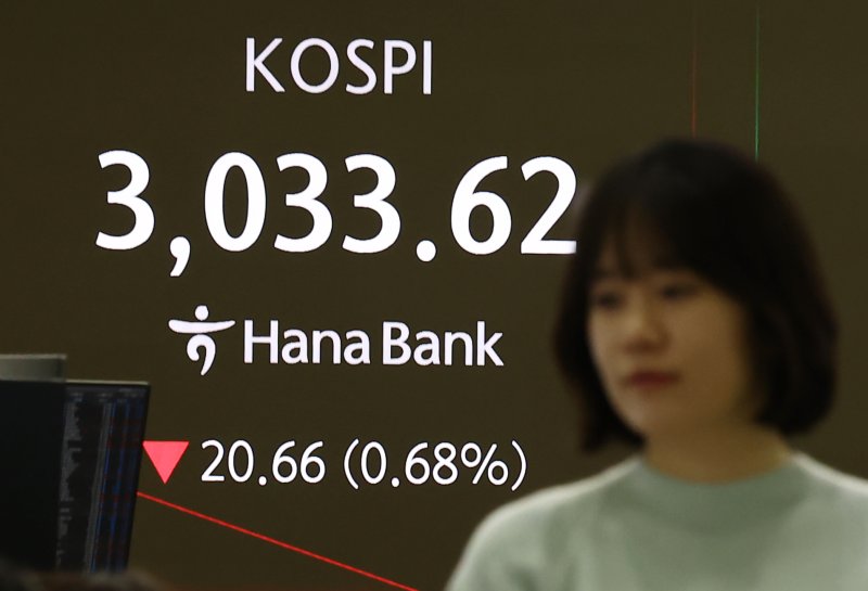  미국 트럼프 정부의 국가별 상호관세 유예 만료를 앞둔 7일 오전 서울 중구 하나은행 딜링룸 전광판에 개장 시황이 나오고 있다.  /사진=뉴스1