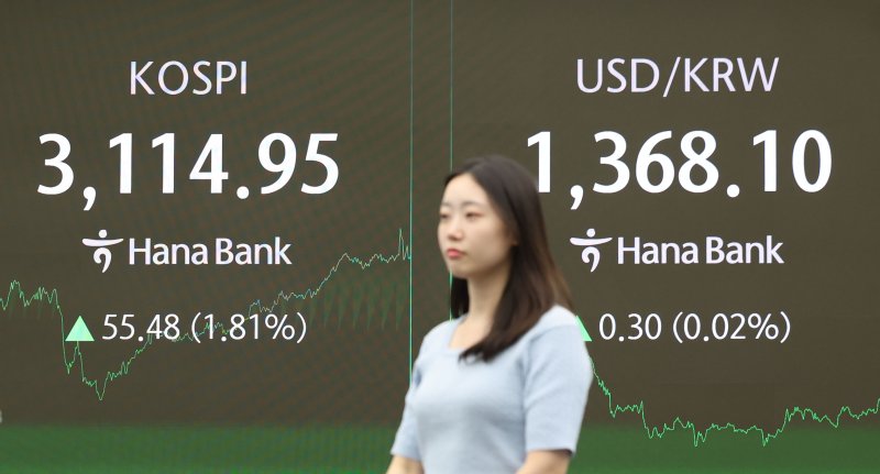 8일 오후 서울 중구 하나은행 딜링룸에서 딜러들이 업무를 보고 있다. /사진=뉴시스