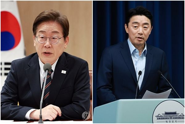 이재명 대통령(좌). 강훈식 대통령비서실장(우). 사진=연합뉴스