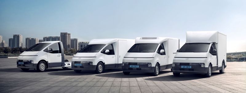 왼쪽부터 2026 ST1 샤시캡, 카고, 카고 냉동, 하이탑. 현대자동차 제공