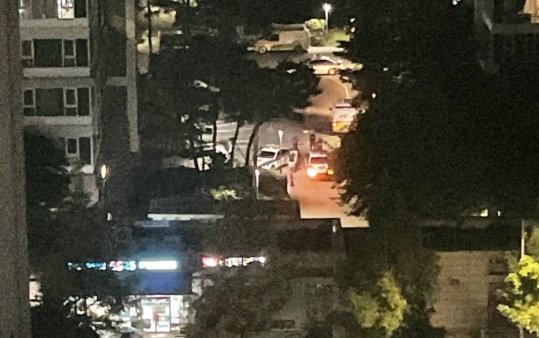 [인천&#x3D;뉴시스] 총기 사고가 발생한 20일 오후 인천 연수구 송도국제도시의 한 아파트 모습. (사진&#x3D;온라인커뮤니티 캡처) 2025.07.21. photo@newsis.com *재판매 및 DB 금지 &#x2F;사진&#x3D;뉴시스