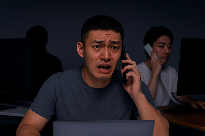 착신전환한 번호로 피해자의 돈을 탈취한 '넘버피싱' 범죄를 AI를 활용해 이미지로 생성. /사진=게티이미지뱅크, 챗GPT