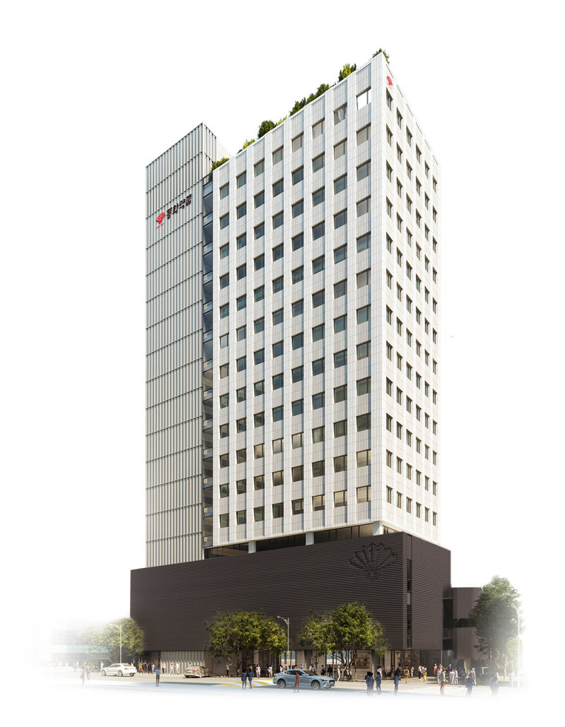 128년 전 동화약품 창업터에 들어선 동화약품의 신사옥 '빌딩1897'의 전경. 동화약품 제공