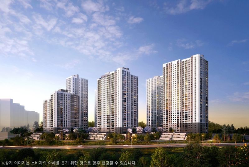 아산탕정 동일하이빌 파크레인 투시도. 동일토건 제공