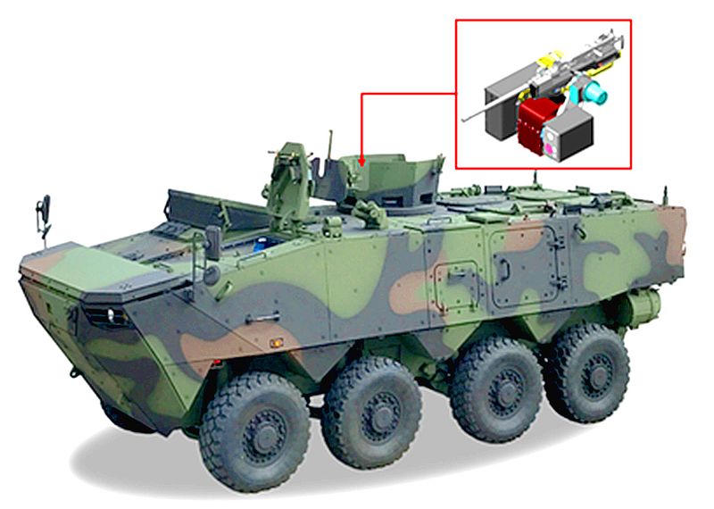 '차륜형장갑차 성능개량’은 2029년까지 총 476억원을 투입해 기존 차륜형장갑차에 원격사격통제체계(RCWS, Remote Controlled Weapon System), 실시간 정보 공유와 지휘통제를 지원하는 전술다대역다기능무전기(TMMR, Tactical Multi-band Multi-role Radio), 전(全)방향 감시카메라, 탑승보병용 화면전시기를 탑재하여 임무수행 능력과 장병 생존성 증대를 위해 성능개량하는 사업이다. 방위사업청 제공