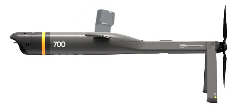 인공지능(AI)을 탑재한 안두릴의 튜브 발사식 최신 자폭 드론 '알티우스-700M'의 옆모습. 항공기·헬리콥터·지상 차량 등 다양한 플랫폼에서 발사될 수 있다. 빠른 종말 속도로 목표물 타격 시 높은 정확도와 파괴력을 제공한다. 장갑 표적에 대한 효과를 극대화하기 위해 지연신관을 장착할 수 있다. 안두릴 인더스트리 홈페이지 캡처