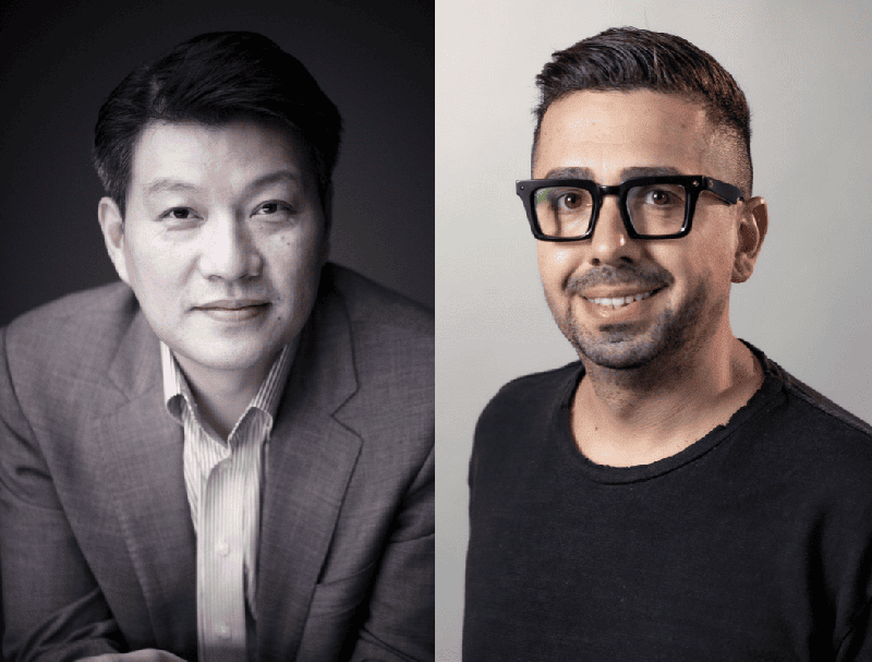 2025 부산국제마케팅광고제 기조연설을 맡은 ‘김종현 대표이사 사장(왼쪽)’과 ‘알렉스 아브란치스’. 부산국제마케팅광고제 제공 