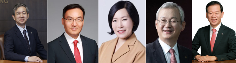좌측부터 사진설명 황성엽 <span id='_stock_code_001720' data-stockcode='001720'>신영증권</span> 대표, 이현승 전 KB자산운용 대표, 박정림 전 KB증권 대표, 정영채 <span id='_stock_code_008560' data-stockcode='008560'>메리츠증권</span> 고문, 서유석 금융투자협회장. 각사 제공. 