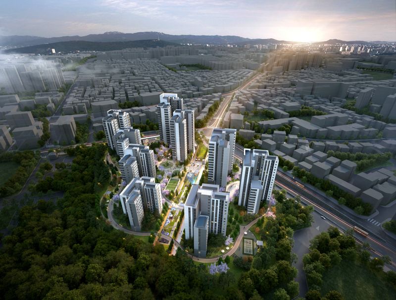 경기 수원시 광교 A17블록 조감도. <span id='_stock_code_005960' data-stockcode='005960'>동부건설</span> 제공